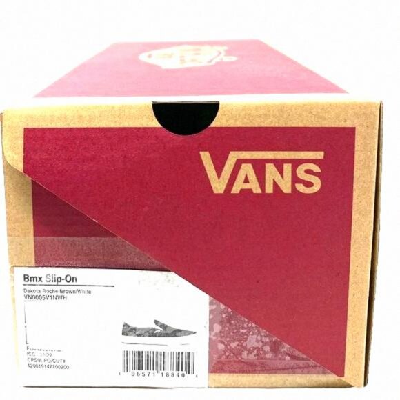 VANS BMX Slip On Shoe x Dakota Roche Women Size VN0005V1NWH Brown Canvas Casual - Picture 12 of 13